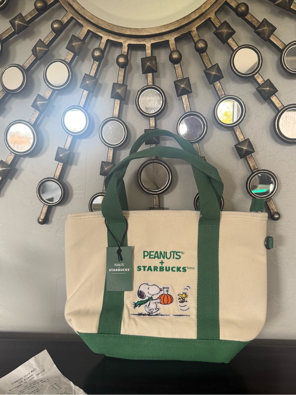 Starbucks Peanuts Snoopy Pumpkin Canvas Tote Bag BNWT